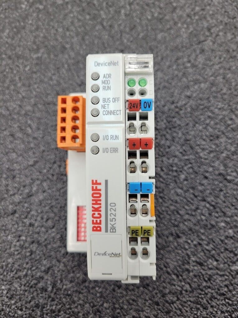 Beckhoff BK5220 DeviceNet Bus Coupler 24VDC 125/250/500 kBaud DIN Rail Mount