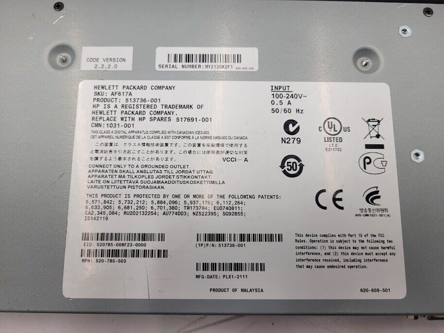 HP AF617A 16-Port External KVM Analog Switch Server Console 513736-001 USB PS2