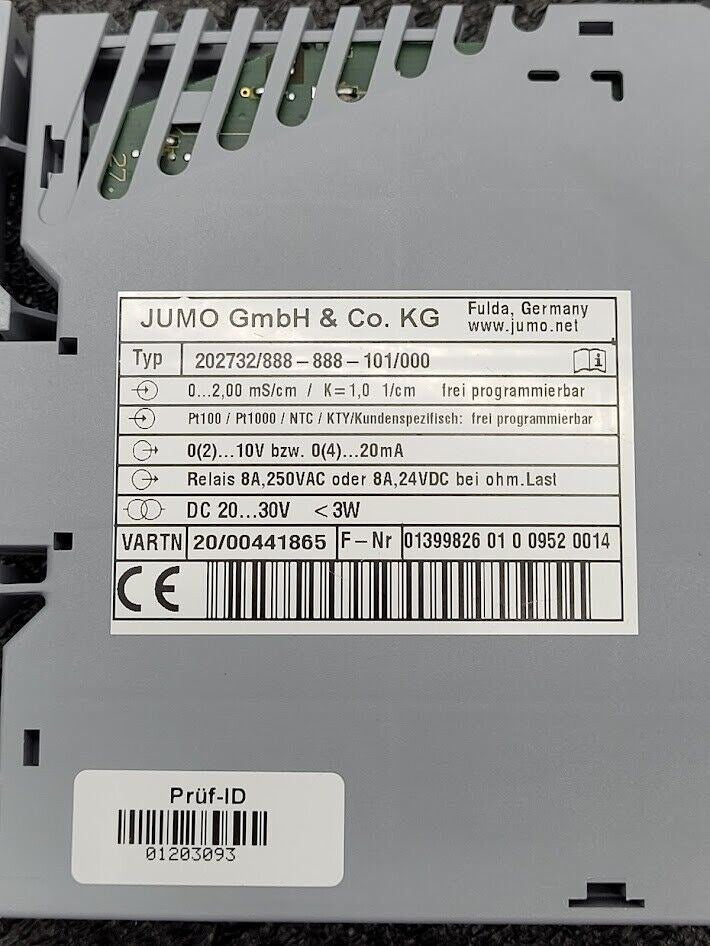 Jumo ecoTrans Lf 03 Liquid Conductivity Transducer Sensor 202732/888-888-101/000