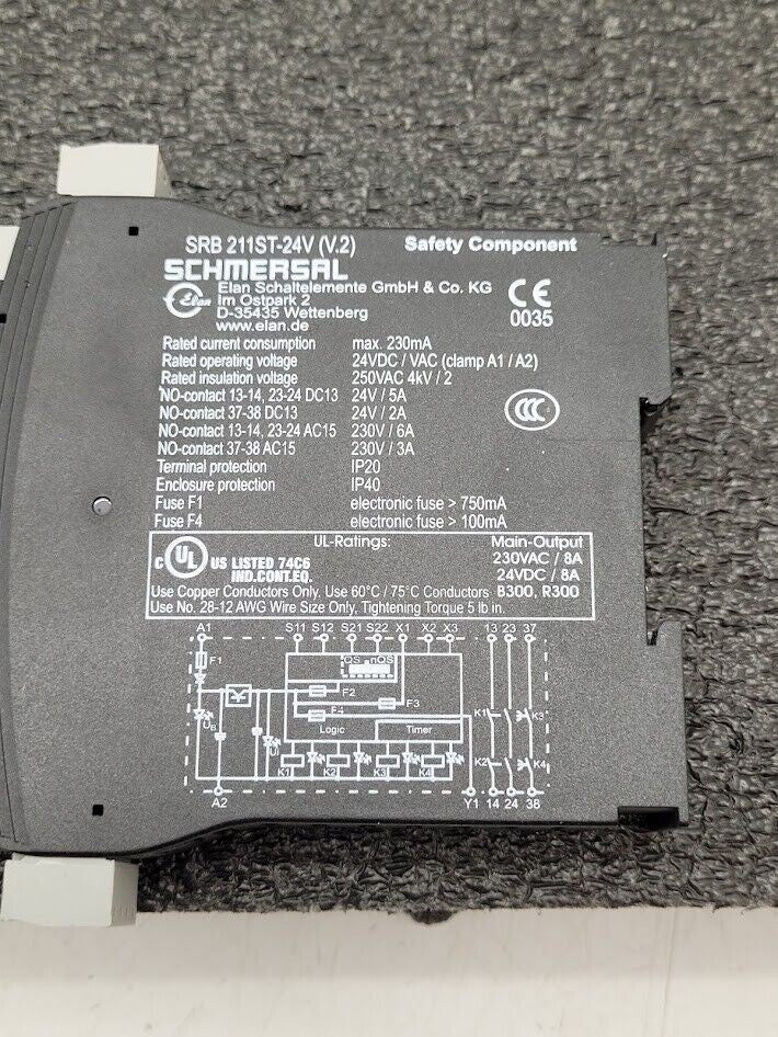 Schmersal Safety Relay SRB 211ST-24V (V.2) 101208309 AOPD Signal Processing Unit