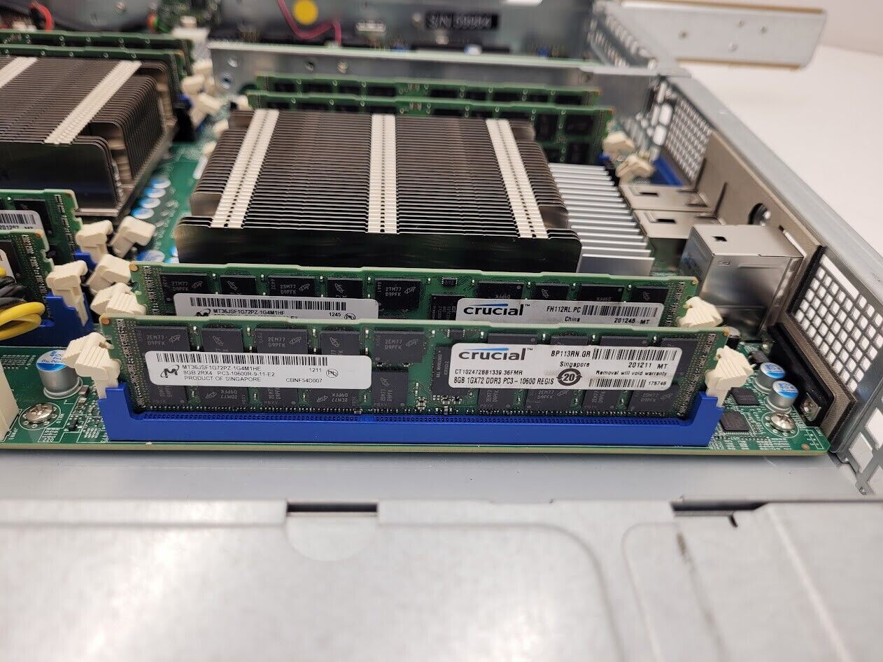 SuperMicro X9DRH-7TF E-ATX MotherBoard 2x E5-2620 v2 64Gb Ram 8 Bay SFF No Lid