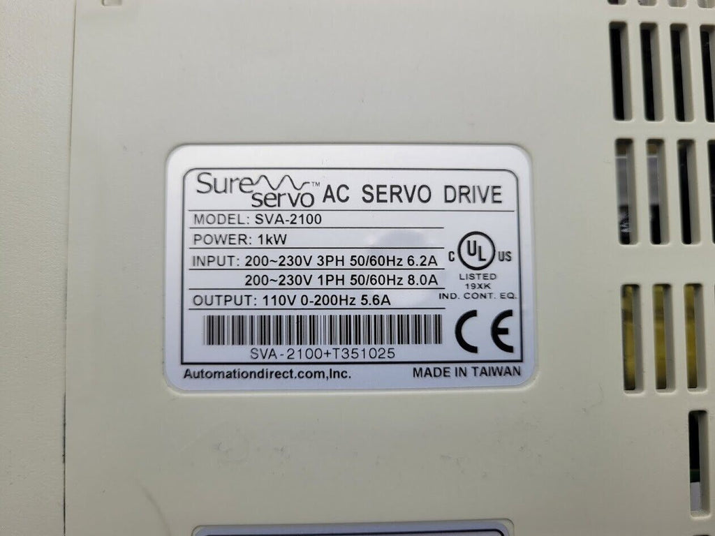 SureServo SVA-2100 Automation Direct AC Servo Drive 1 kW 230VAC 1 & 3-phase