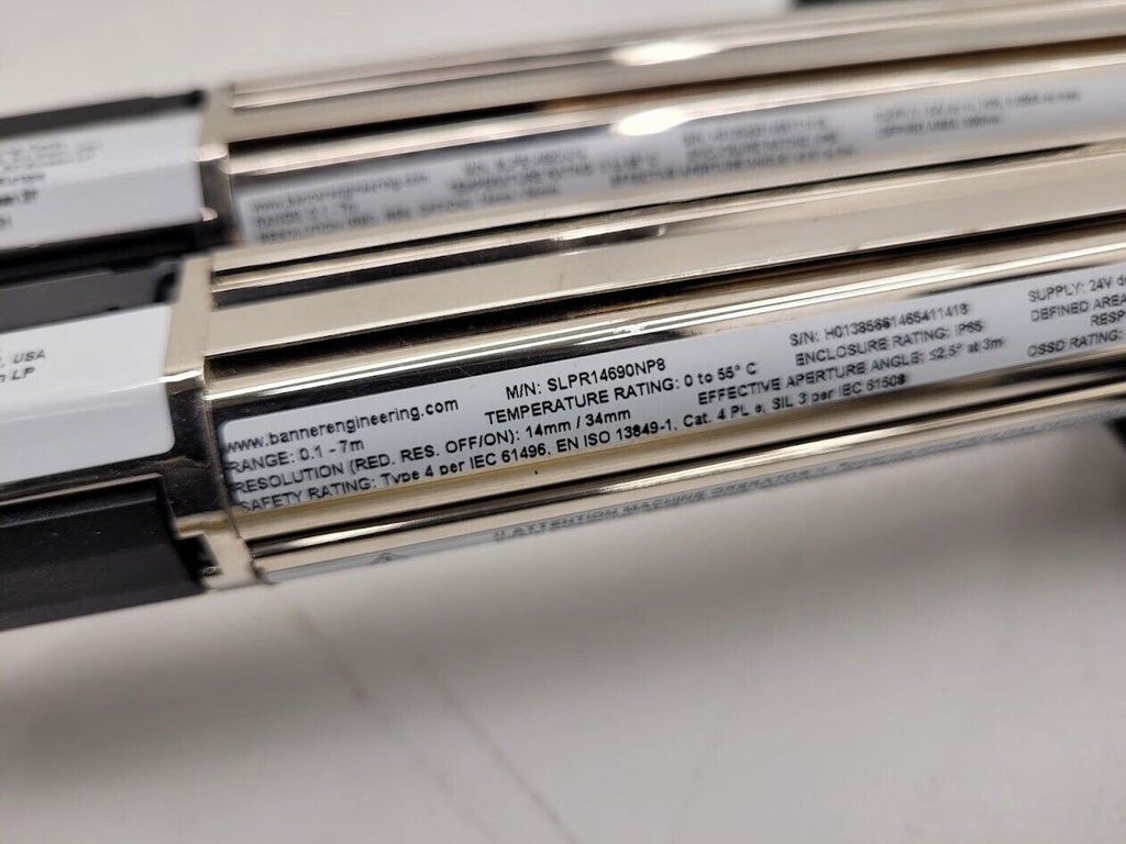 Banner SLPE14-690NP8 690mm Safety Light Curtain Beam Emitter Receiver .1-7m Pair