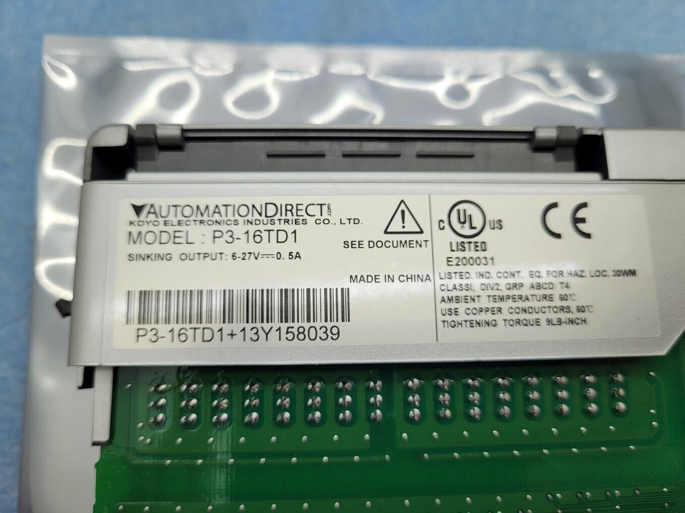 Automation Direct P3-16TD1 6-27VDC Sinking Output PLC Module Productivity 3000