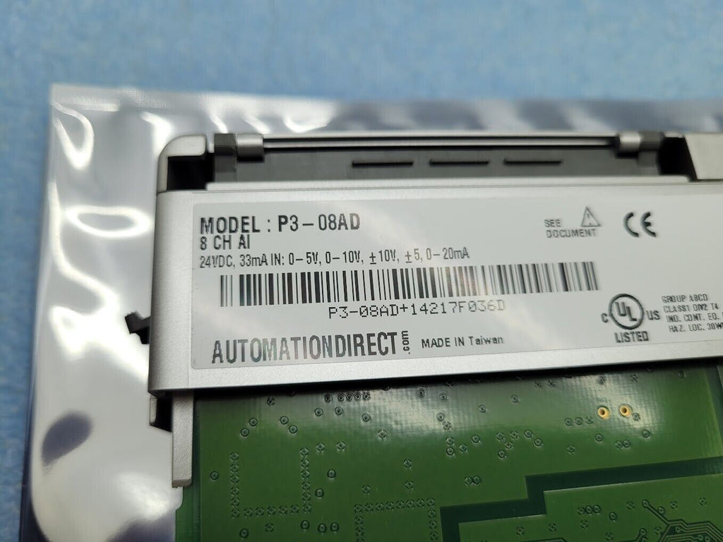 Automation Direct P3-08AD / P308AD Analog Input Module Working Pull, Quick Ship