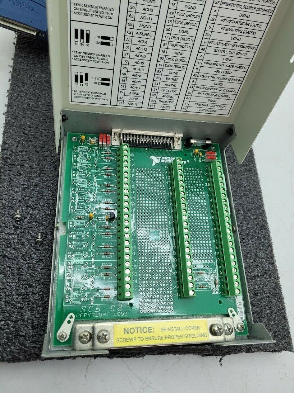 National Instruments NI SCB-68 Shielded I/O Connector Block Terminal w/ Cable