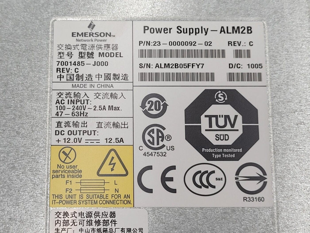 Brocade 5100 6500 7800 DS-5100B 23-0000092-02 105-000-165 7001485 Power Supply