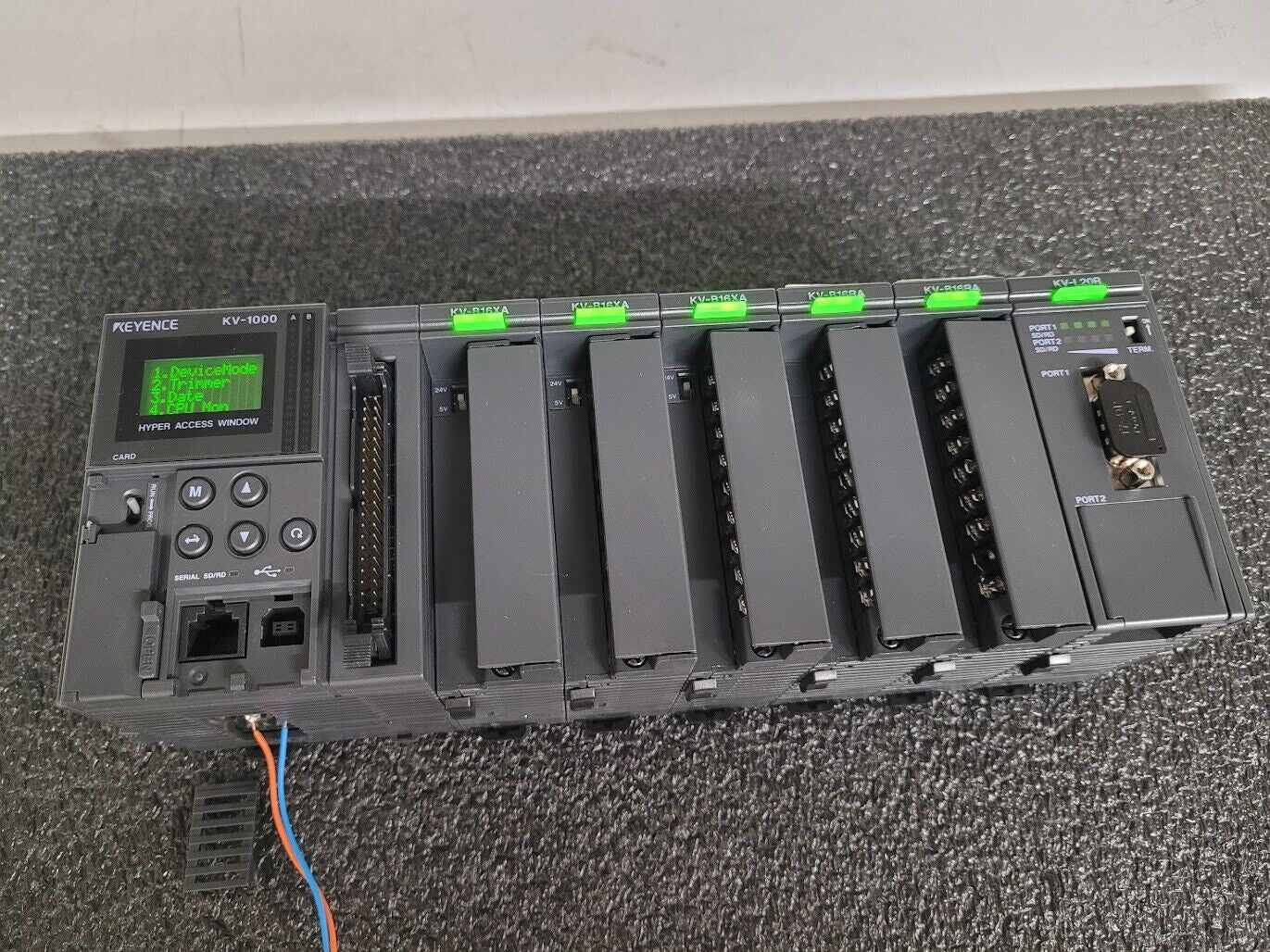 KEYENCE KV-1000 KV-B16XA KV-B16RA KV-L20R DIN Rail PLC Tested Working