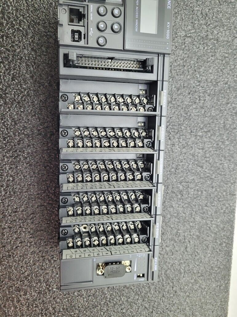 KEYENCE KV-1000 KV-B16XA KV-B16RA KV-L20R DIN Rail PLC Tested Working