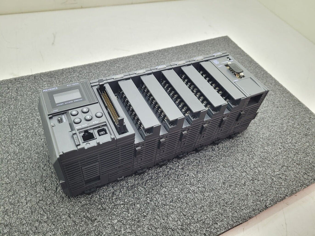 KEYENCE KV-1000 KV-B16XA KV-B16RA KV-L20R DIN Rail PLC Tested Working
