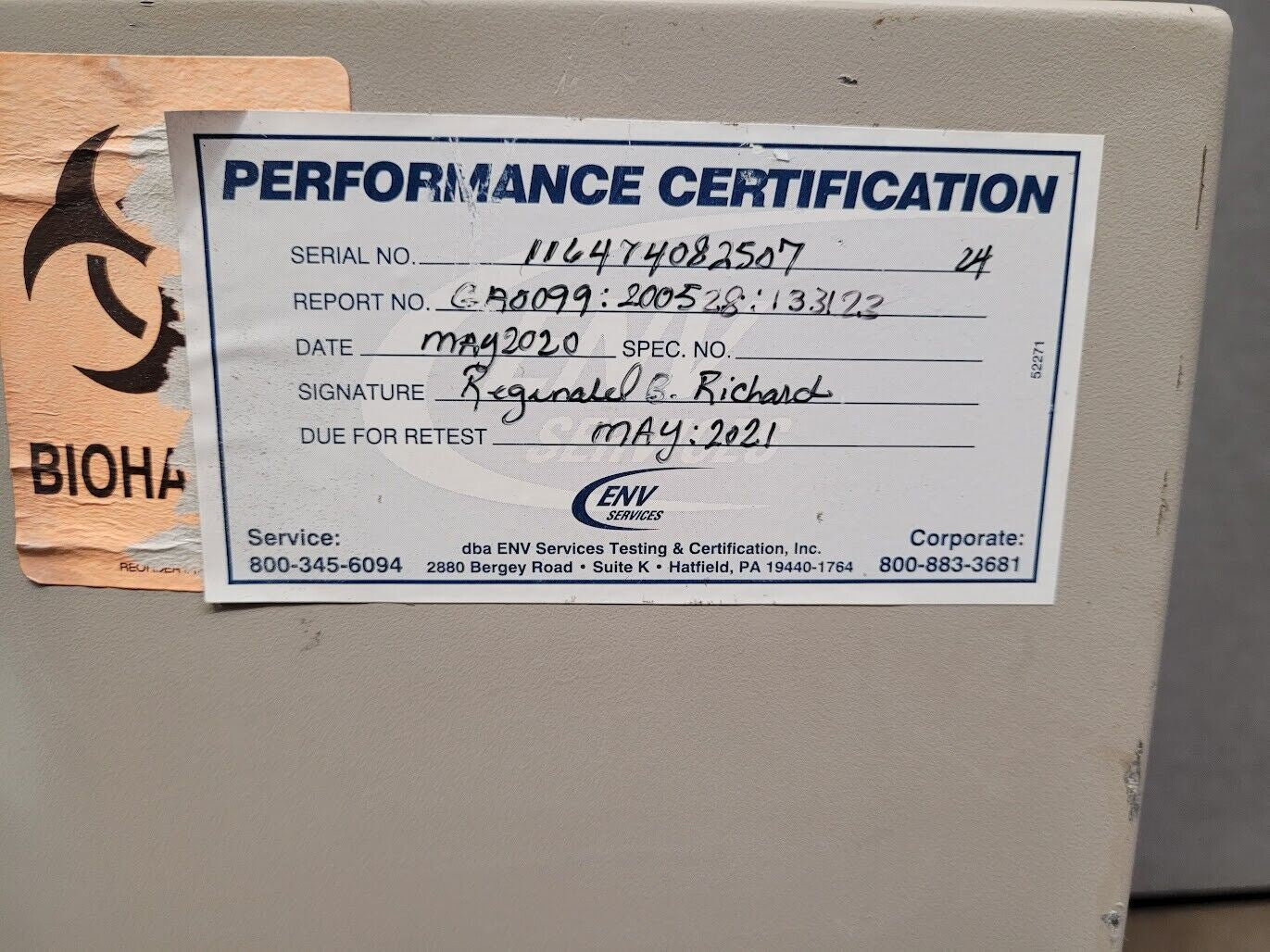 Nuaire BSC Class II Type A2 Laminar Flow Biological Safety Cabinet NU-425-400