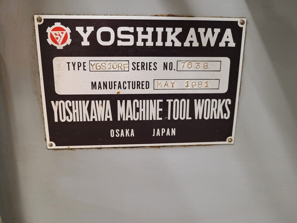Yoshikawa YGS16RF 16" Rotary Horizontal Surface Grinding Machine w/ Mag Chuck