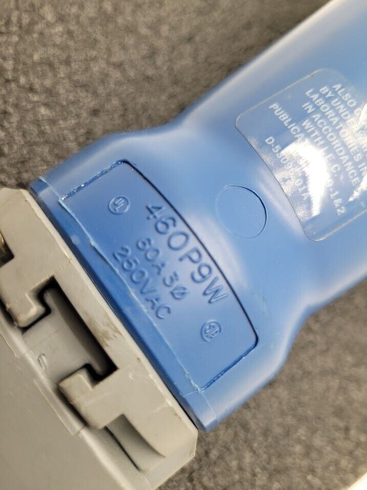 Hubbell 460P9W Male Power Plug 4 Pin Connector 4W 250V 60A 3PH 5HP