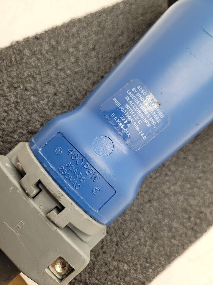 Hubbell 460P9W Male Power Plug 4 Pin Connector 4W 250V 60A 3PH 5HP
