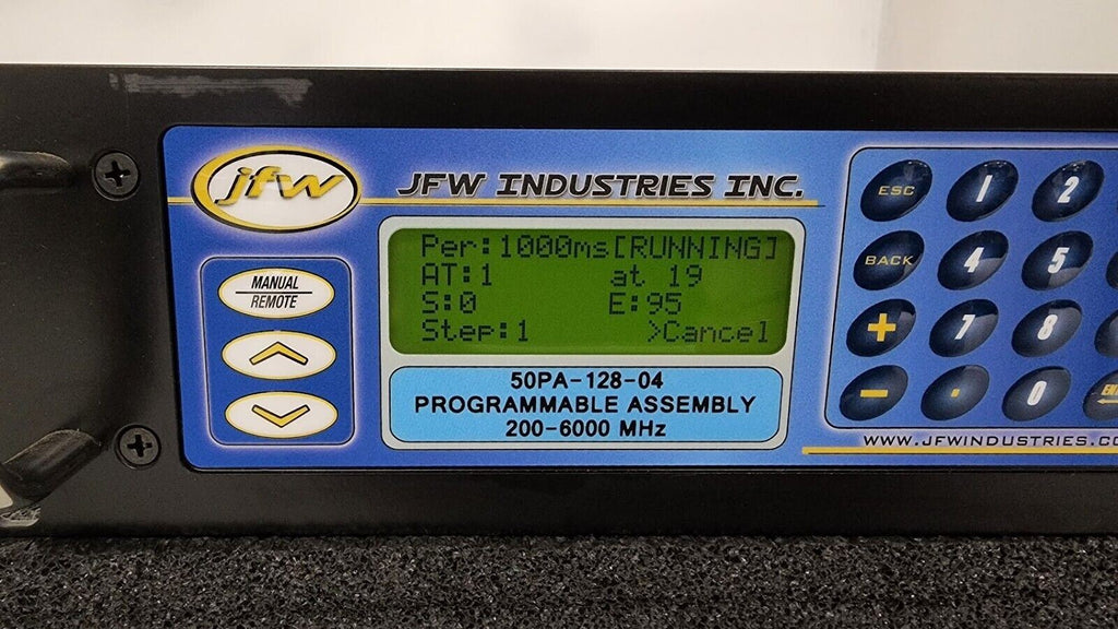 JFW 50PA-128-04 Programmable 4x Attenuator 200Mhz-6Ghz 0-95dB 19" Rack Mount