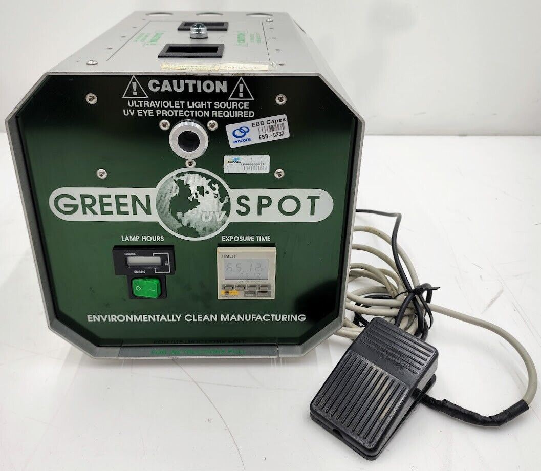 American Ultraviolet GREEN SPOT UV Curing System w/ Timer and Foot Pedal NO Lamp