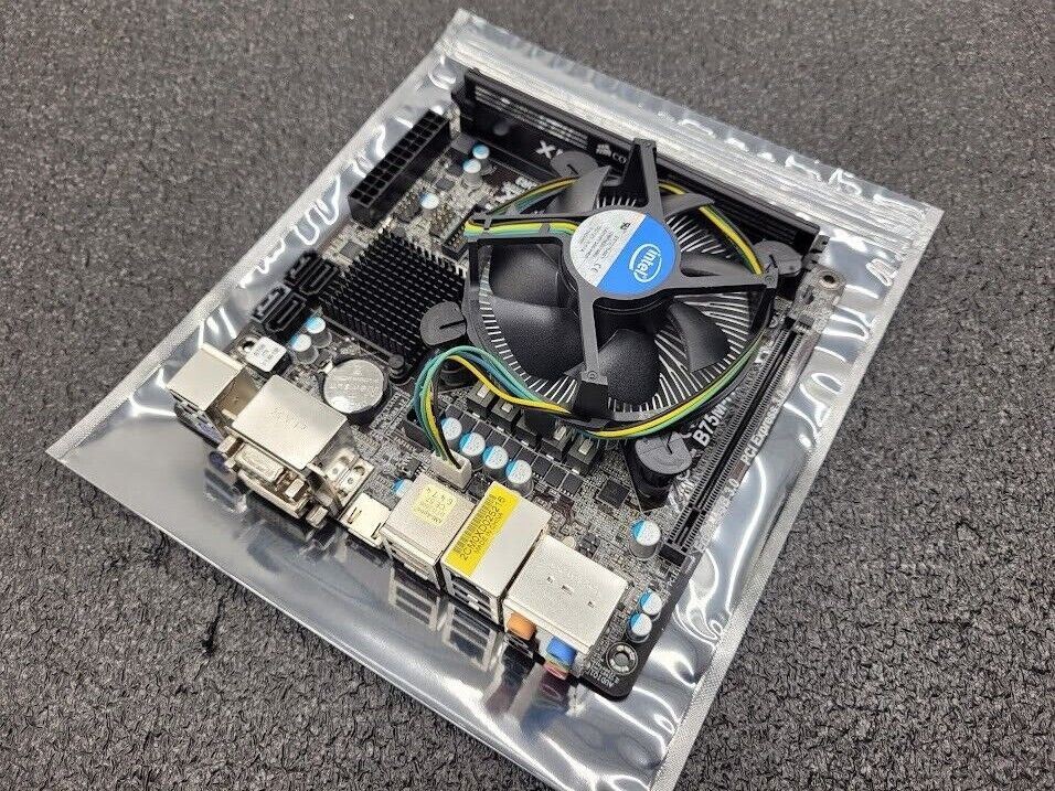 ASROCK Motherboard B75M-ITX Tested Working 2GB Ram Intel i3-2100 3.1Ghz Mini-ITX