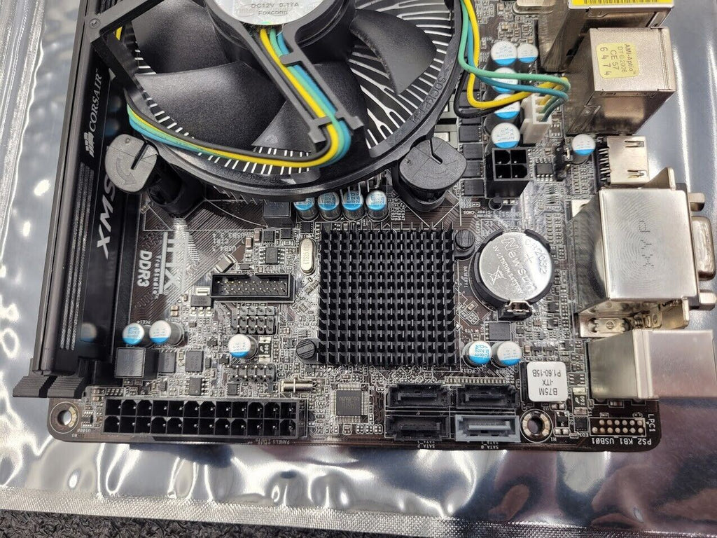 ASROCK Motherboard B75M-ITX Tested Working 2GB Ram Intel i3-2100 3.1Ghz Mini-ITX