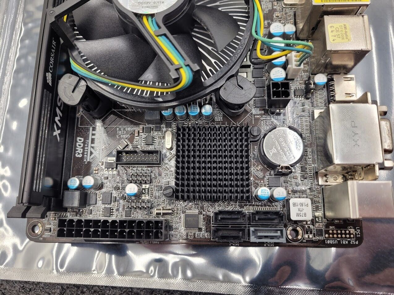 ASROCK Motherboard B75M-ITX Tested Working 2GB Ram Intel i3-2100 3.1Ghz Mini-ITX