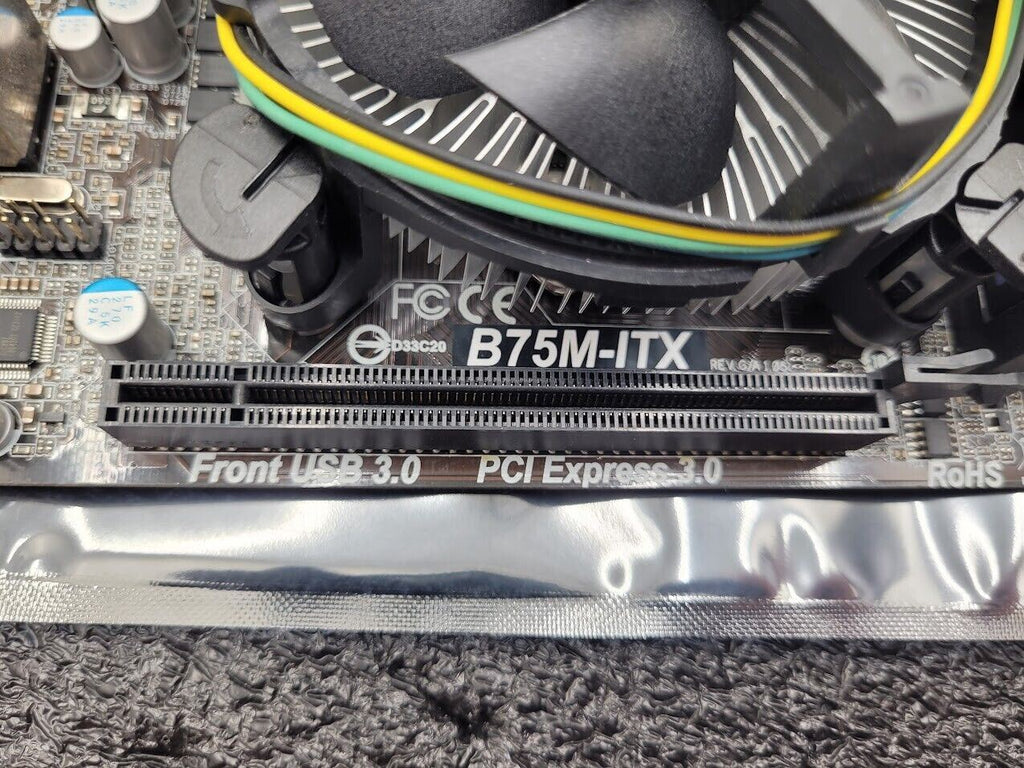 ASROCK Motherboard B75M-ITX Tested Working 2GB Ram Intel i3-2100 3.1Ghz Mini-ITX