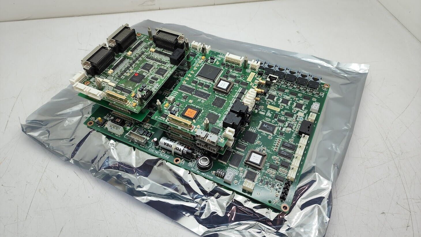 HItachi Via Mechanics MCU7-R5 Laser Control Board w/ 2x LCNT7-R1 / SPUD-R1 Cards