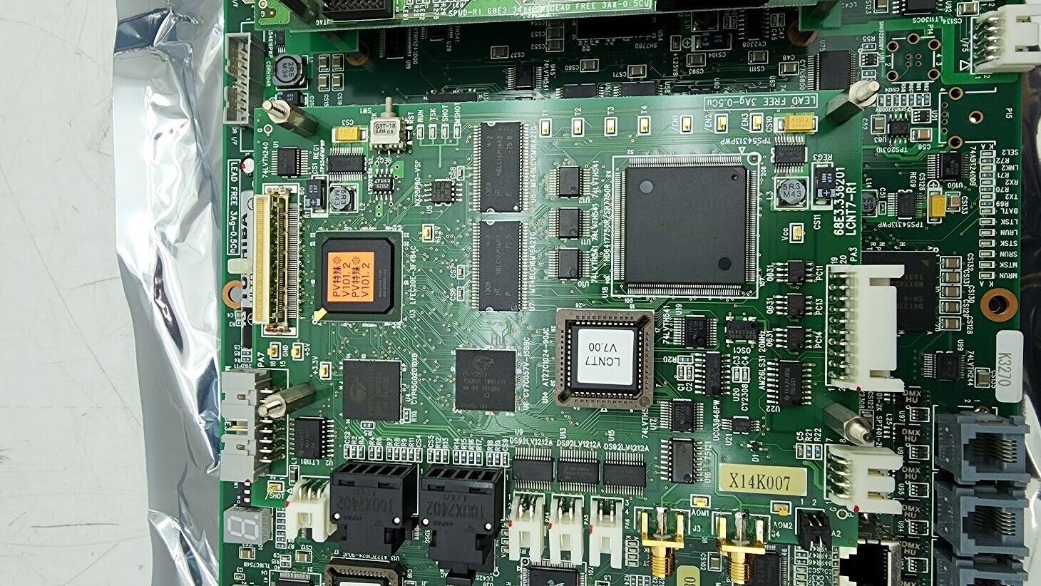 HItachi Via Mechanics MCU7-R5 Laser Control Board w/ 2x LCNT7-R1 / SPUD-R1 Cards