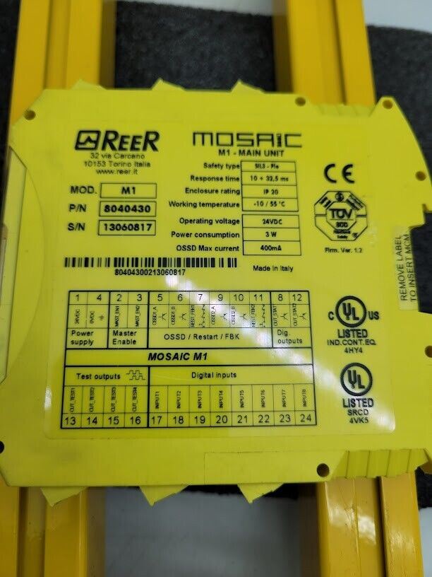 Reer Series EOS4 Light Curtains 310mm Height with M1 Controller 8040430 24VDC