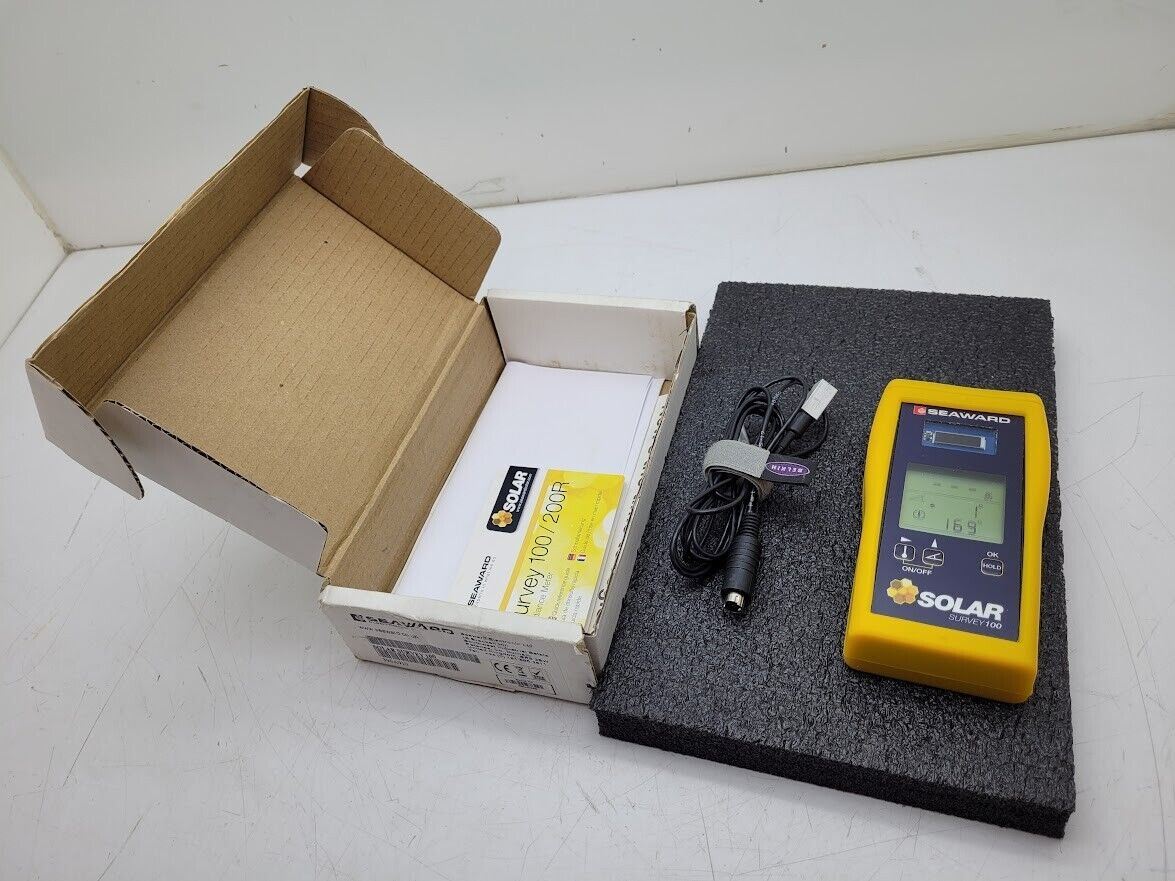 Seaward Solar Survey 100 Irradiance Meter with cable, 2019 Cert, box
