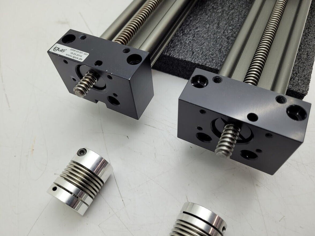 Lot of 2 Igus Linear Lead Screw Actuator 8" 200mm Travel, 3mm Pitch, 10mm Screw