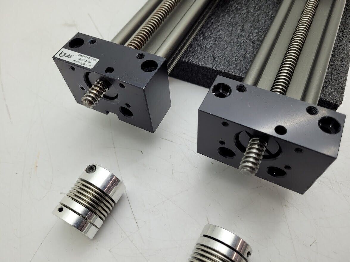 Lot of 2 Igus Linear Lead Screw Actuator 8" 200mm Travel, 3mm Pitch, 10mm Screw