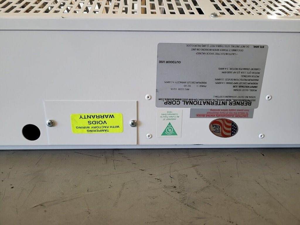 BERNER SLC07-1048AA 48" Wide Low Profile Air Curtain 8" Deep 120VAC 3.4A 1/5HP