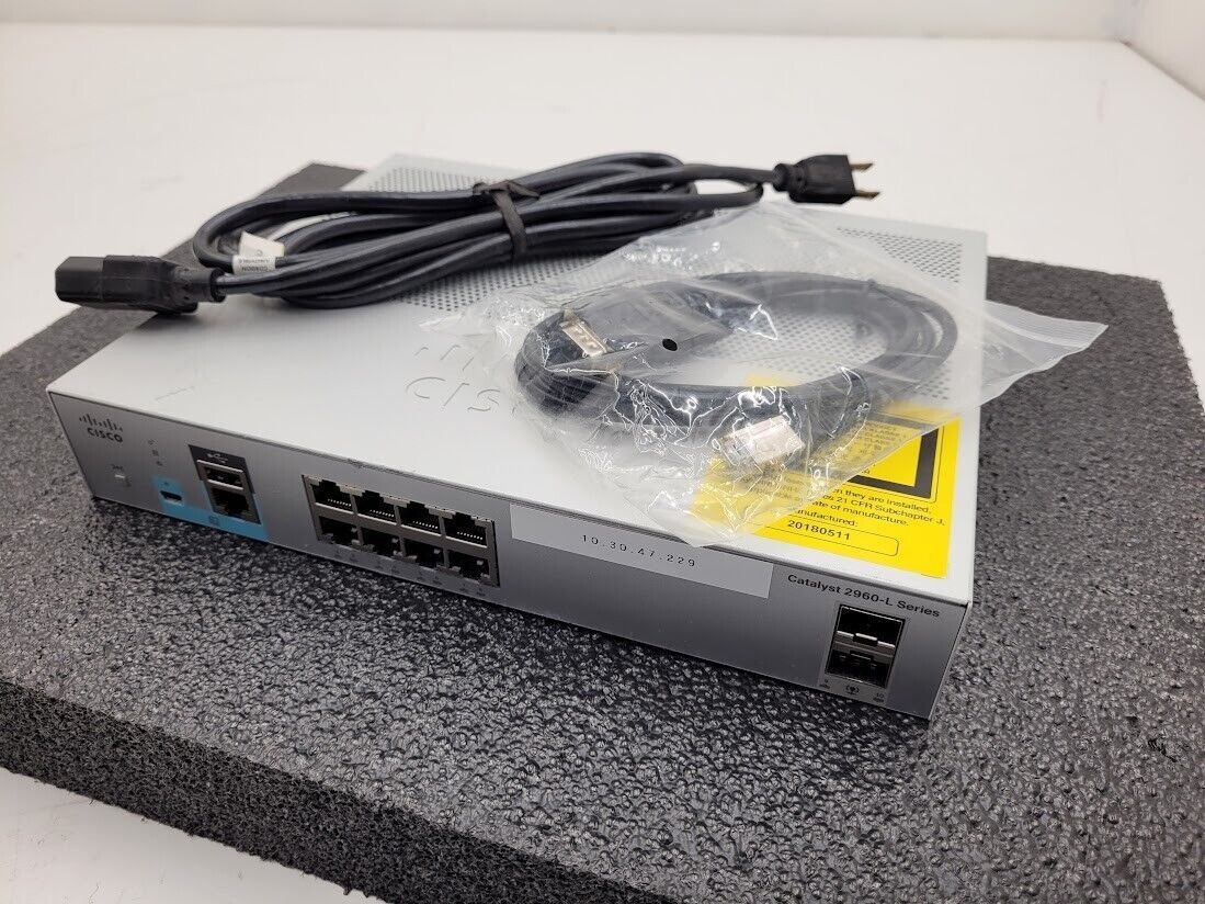 CISCO WS-C2960L-8TS-LL 8 Port GigE 10/100/1000 2 x SFP Ethernet Switch 2960L-8TS