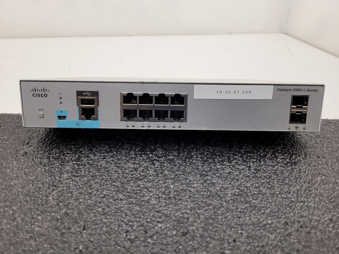 CISCO WS-C2960L-8TS-LL 8 Port GigE 10/100/1000 2 x SFP Ethernet Switch 2960L-8TS