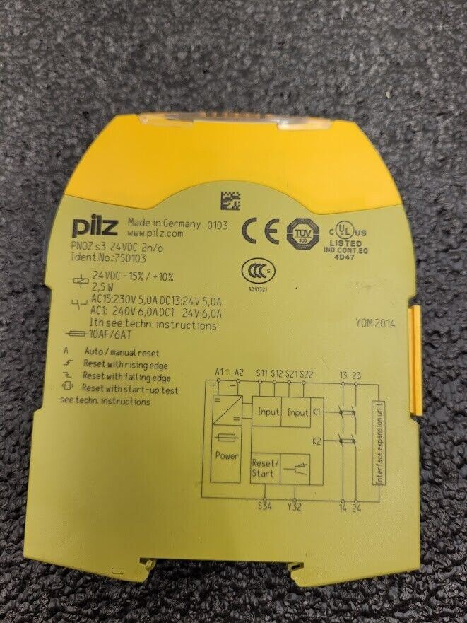 Pilz PNOZ s3 24VDC 2n/o 24 VDC Safety Relay PNOZs3 2n/0 750103 DIN Rail