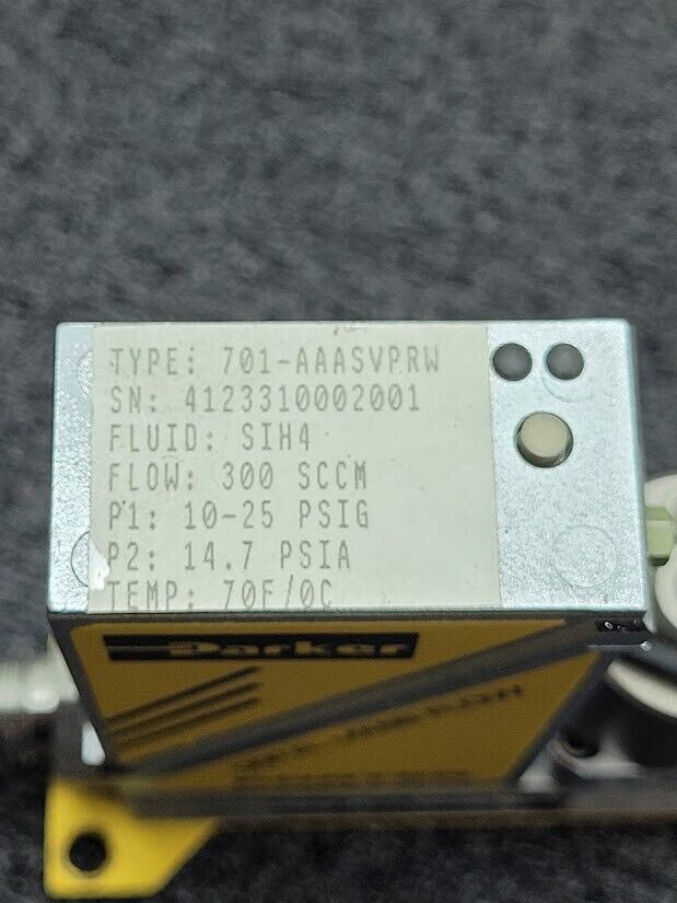 Parker Porter Digital Mass Flow Controller 701-AAASVPRW SIH4 300 SCCM VCR Male