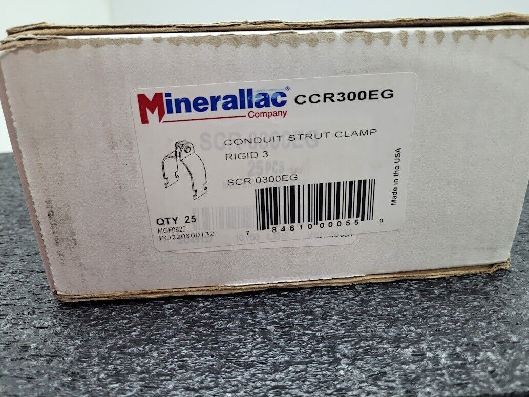 Rigid 3" Minerallac Conduit Strut Clamp CCR300EG SCR0300EG Box of 25