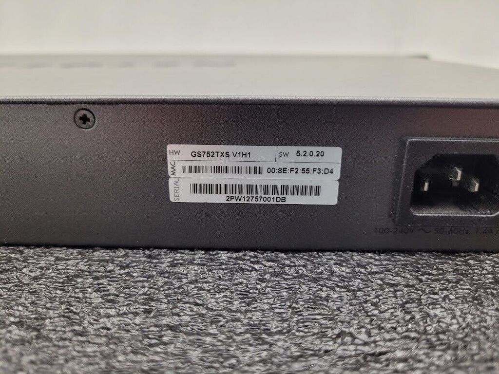 NetGear GS752TXS 52 Port Gigabit Ethernet Stackable Smart Switch 4 SFP+ 10G Port