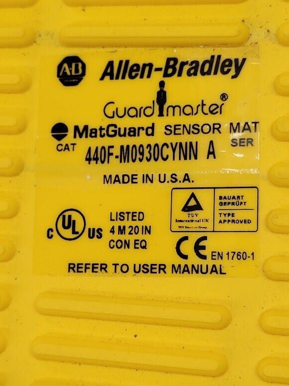 Allen-Bradley Guardmaster MatGuard Sensor Safety Mat 440F-M0930CYNN A 59" x 18"