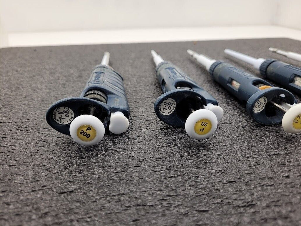 Lot of 5 Rainin Gilson Pipetman Air-Displacement Pipettes 1x P10 2x P20 2x P200