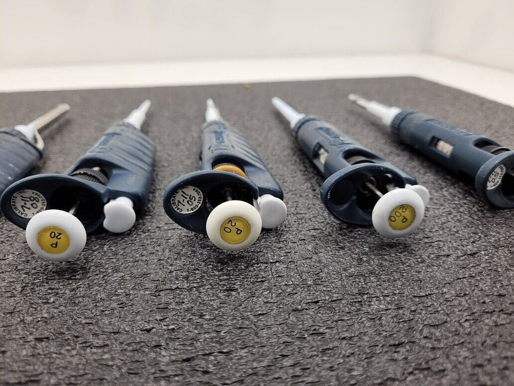Lot of 5 Rainin Gilson Pipetman Air-Displacement Pipettes 1x P10 2x P20 2x P200