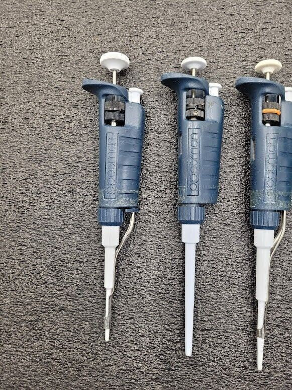 Lot of 5 Rainin Gilson Pipetman Air-Displacement Pipettes 1x P10 2x P20 2x P200