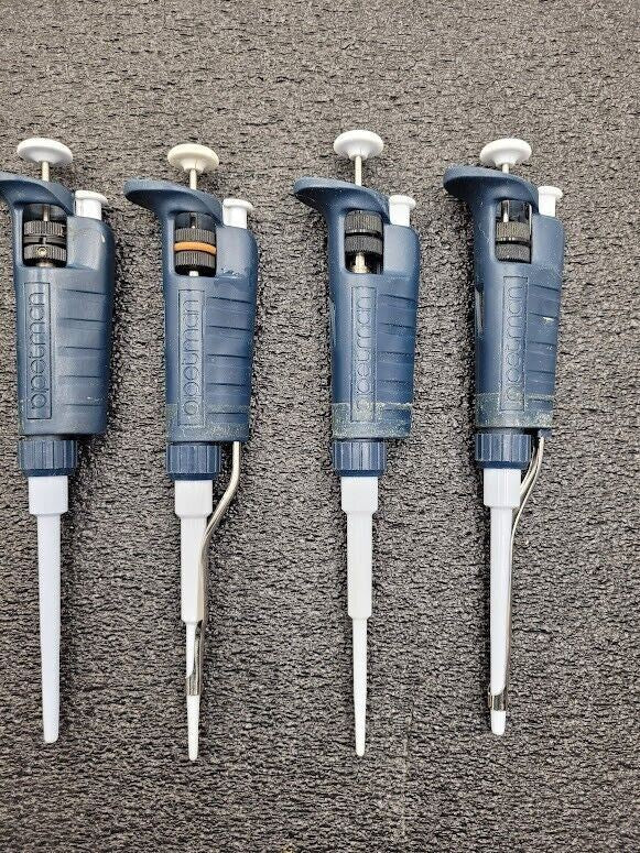 Lot of 5 Rainin Gilson Pipetman Air-Displacement Pipettes 1x P10 2x P20 2x P200