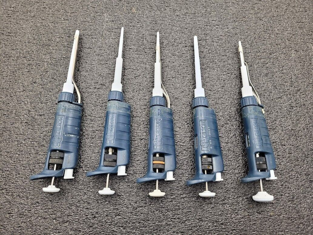 Lot of 5 Rainin Gilson Pipetman Air-Displacement Pipettes 1x P10 2x P20 2x P200
