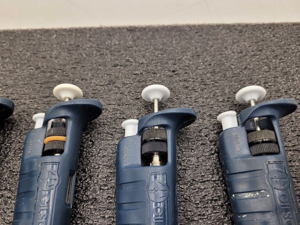 Lot of 5 Rainin Gilson Pipetman Air-Displacement Pipettes 1x P10 2x P20 2x P200