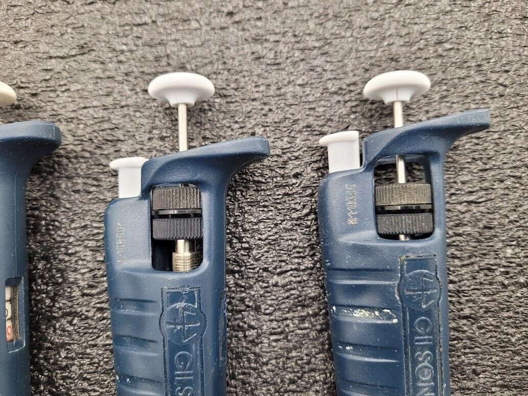 Lot of 5 Rainin Gilson Pipetman Air-Displacement Pipettes 1x P10 2x P20 2x P200