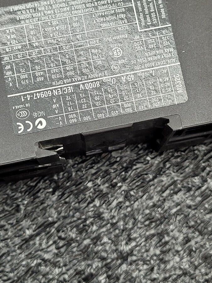 Eaton DIL M32-01 XTCE032C01 Contactor w/ DIL M32-XHI22 Auxiliary 24VDC Coil