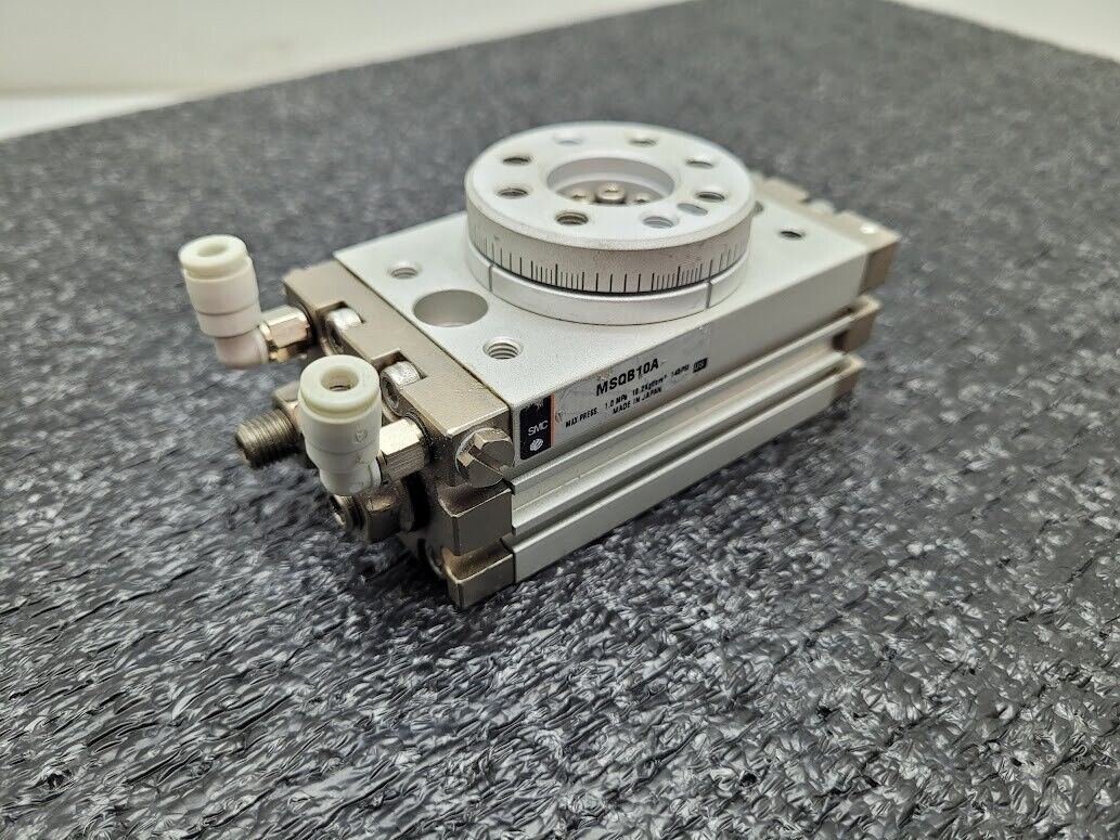 SMC MSQB10A Pinion Rotary Actuator Pneumatic Cylinder Table w/ D-M9N Sensors