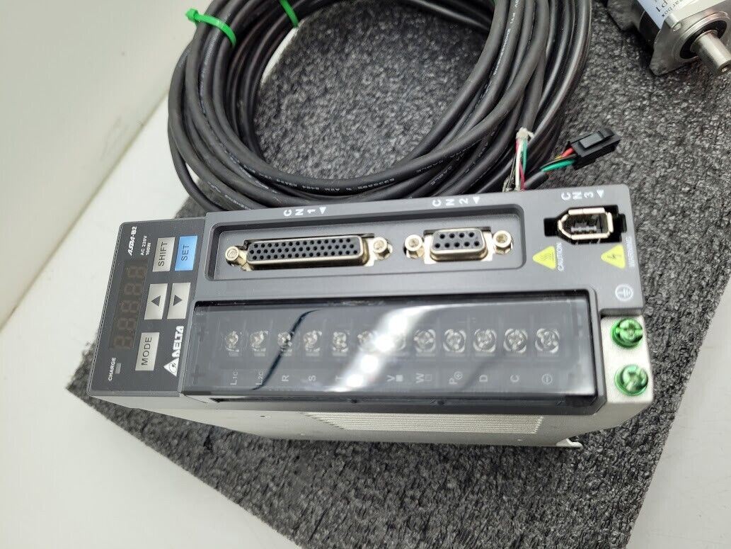 Delta ASD-B2-1021-B 220V 1-Phase Servo Drive 100W w/ Motor and Cables
