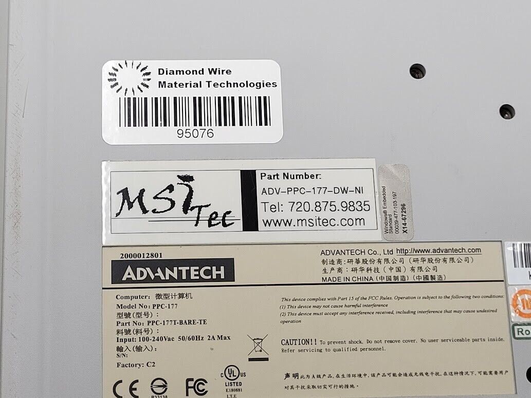 Advantech PPC-177T-BARE-TE Color TFT LCD Operator Touch Panel HMI 17" Screen D