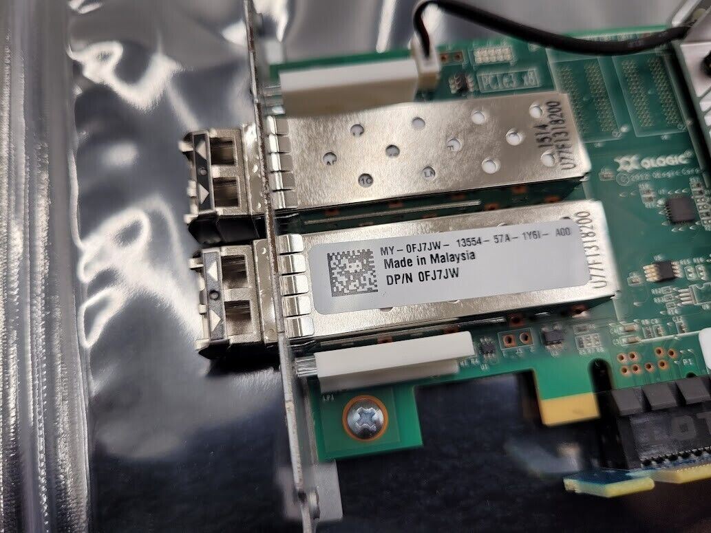 Dell Qlogic QTD2662L 2 Port  FC HBA HD8310405-71 2x SFPs Custom Bracket
